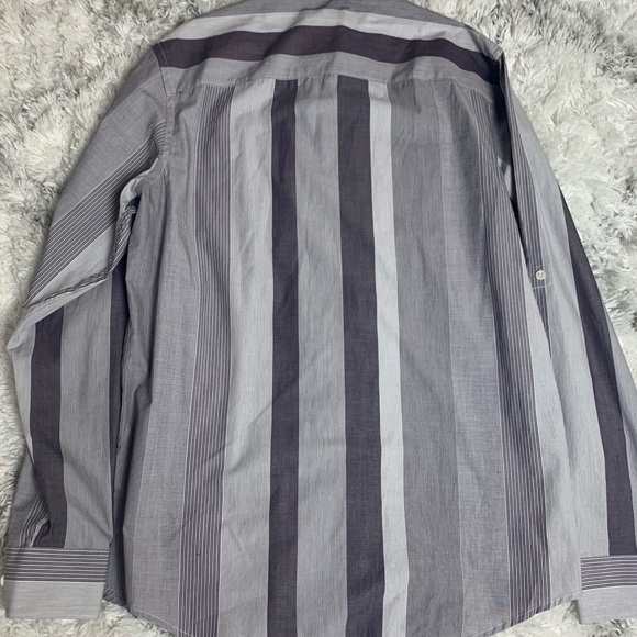 Perry Ellis Slim Fit Stripped Purple Button Down L - Picture 9 of 9